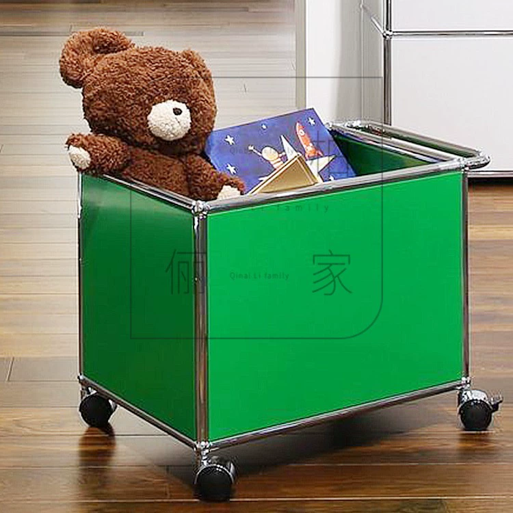 Детский шкаф для хранения игрушек, мобильный шкафчик на колесиках из нержавеющей стали, рама для файлов, тележка для хранения разных файлов