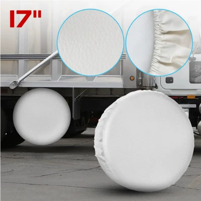 Universal for Car Trailer: Spare wheel cover - white-thickened-tire-cover-pull-rod-bag-17inch-2xl80-82cm-thickened-good-quality