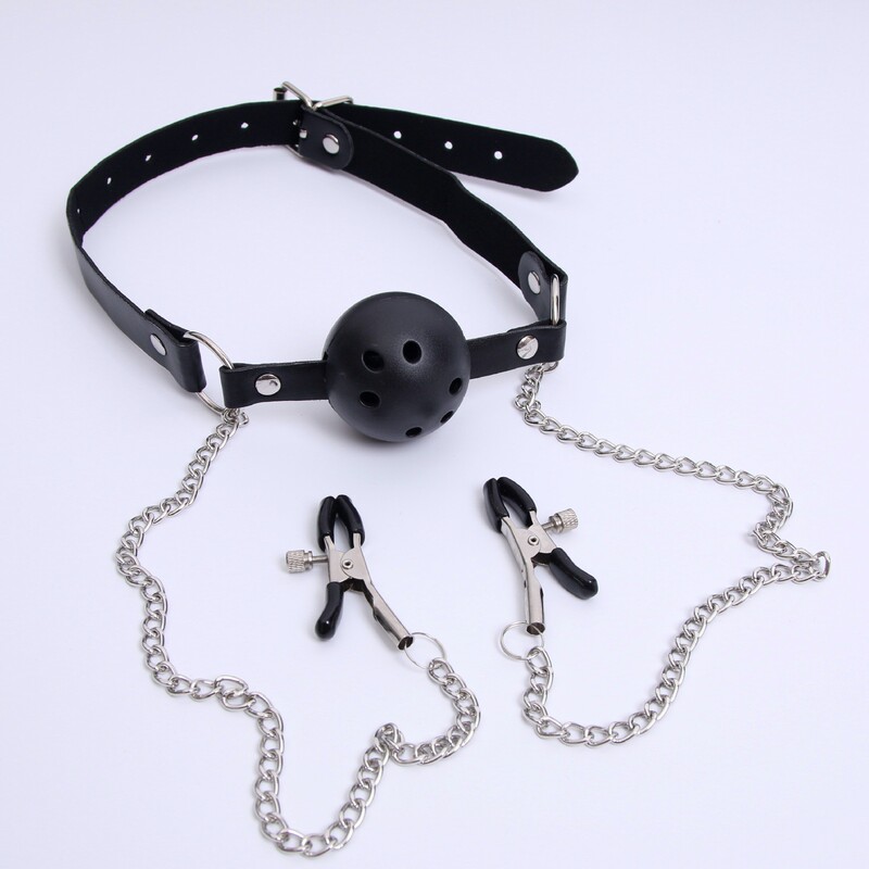 Sexy Sm Mouth Gag, Nipple Clamps, Nipple Set, Bondage, Mouth Ball, Training, Sex, Flirting, Couple's Toys and Supplies Sexy Sm Mouth Gag, Nipple Clamps, Nipple Set, Bondage, Mouth Ball, Training, Sex, Flirting, Couple's Toys and Supplies