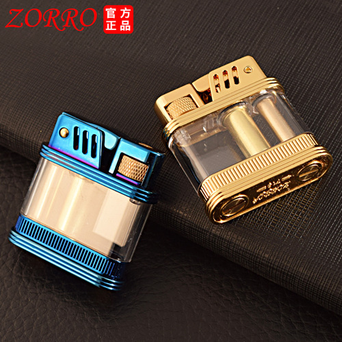 Zorro Kerosene Lighter Z716 Winter Light Transparent Ejection Transparent Chamber Men's Lighter Gift Wholesale
