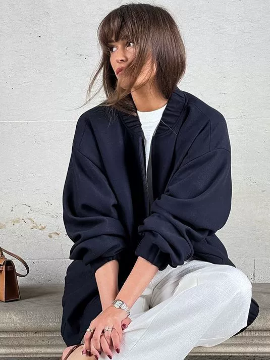 Пиджак-бейсбол oversize, европейский стиль, стиль trench, вариант 100% хлопок, размеры S–L