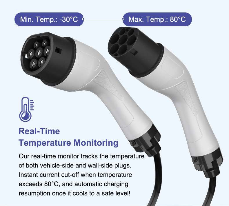 European Standard Double-Head Gun White Type2 European Cross-Border Exclusive 3.7Kw New Energy Vehicle Charging Pile Dedicated Portable