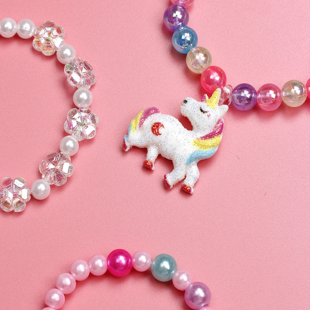 Cute Unicorn Plastic Beaded Bracelets