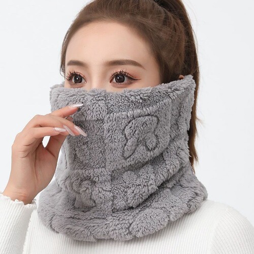 Popular hexagonal hats with plush and thick cycling face masks, neck gaiters for adults, winter outdoor warming scarves