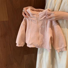 批发韩国女童休闲套装加绒新款冬装小童女宝宝外套阔腿裤两件套潮