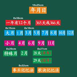 年月日公开课教具三年级下册数学老师公开课设计磁性贴黑板教具大