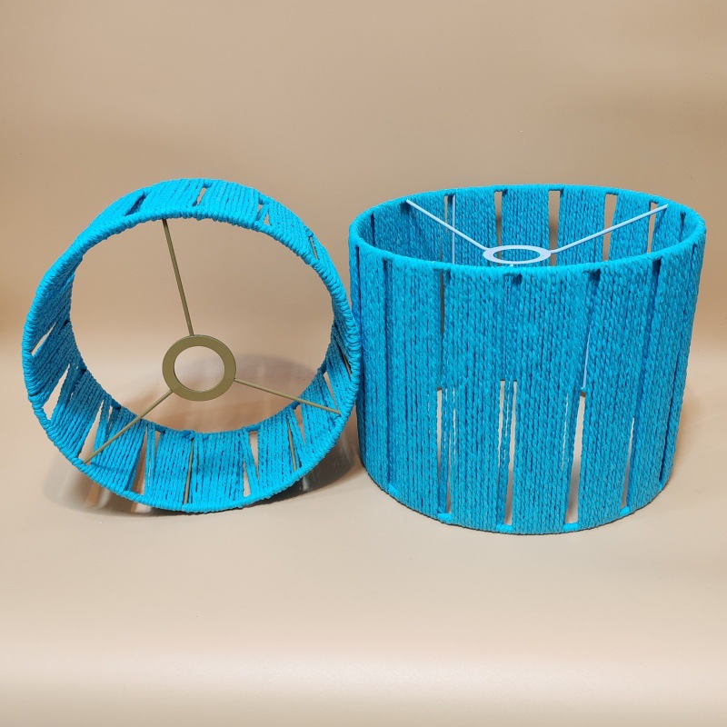 Creativo azul fantasma de caña cuerda de papel trenzada lámpara de lámpara candelabro lámpara de suelo accesorios de sombreado de luz props de estudio