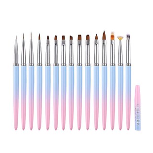 New blue powder gradient color with cover nail pen suit painting flower painting French phototherapy pen gradient vignetting pen wholesale