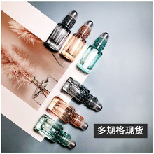 批发3ml6ml10ml八角滚珠瓶走珠瓶彩色玻璃香水瓶精油瓶滚珠分装瓶