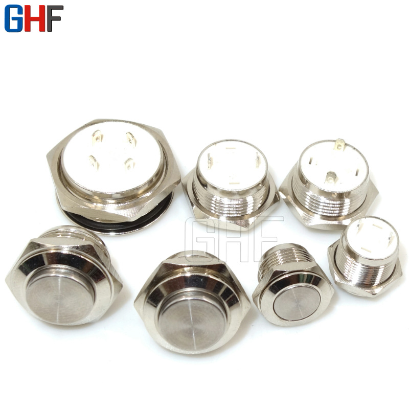 超薄款 短款金属复位开关不锈钢轻触式 12/16/19/22/25/30MM 防水