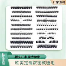 跨境假睫毛样板册超细合线梗轻盈柔软不扎眼D曲嫁接朵毛欧美