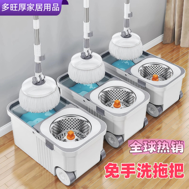 旋转拖把家用一拖净懒人免手洗墩布带桶干湿两用吸水拖布拖地神器 收纳清洁用具厂家批发实拍图