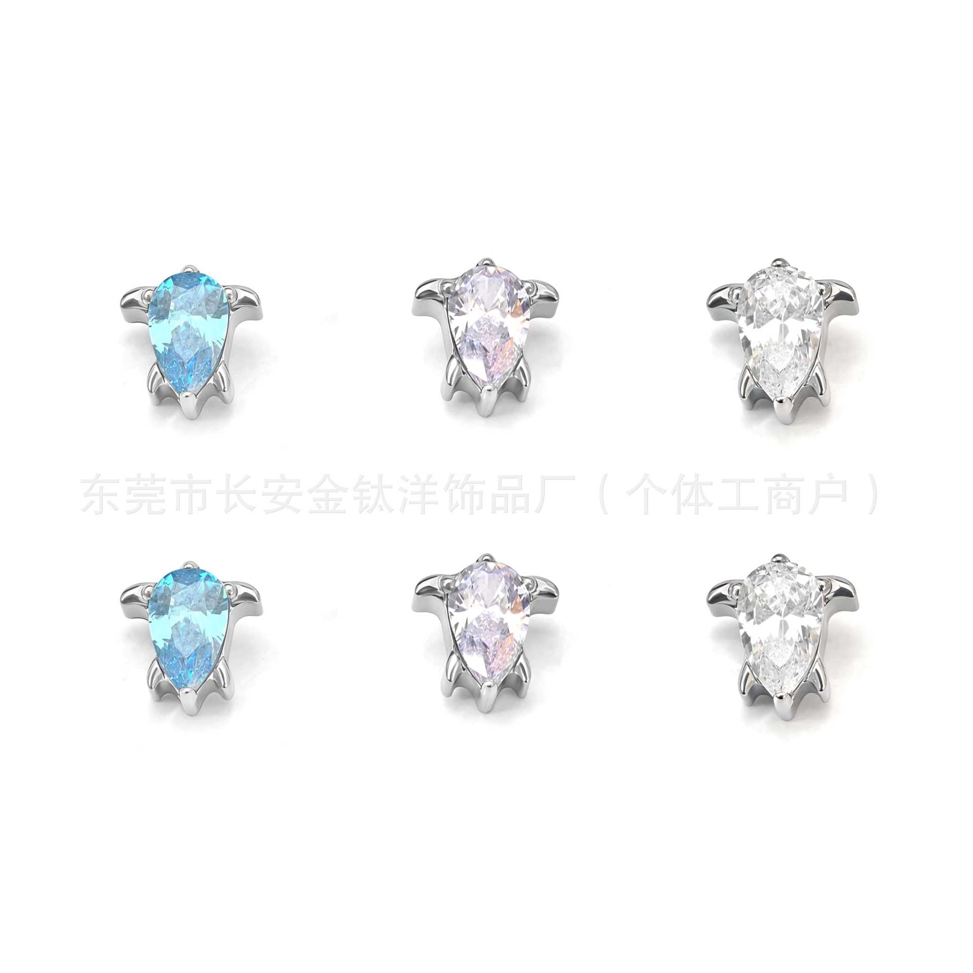 F136 Titanium Little Devil Water Drop Zircon Lip and Ear Piercing Jewelry detail image 8