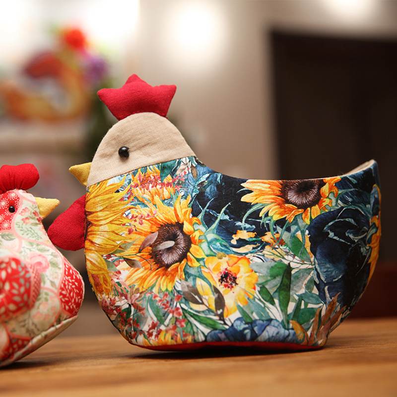 Patchwork DIY bordado material hecho a mano paquete impreso tela de algodón principiante almacenamiento cesta patchwork muñeca pollo