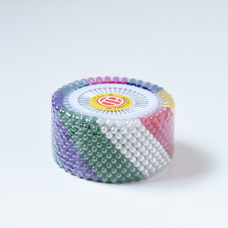 Exquisito pin redondo nuevo PIN de cuentas de posicionamiento aguja vinculante tela fija perla aguja DIY tienda de flores