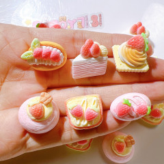 樹脂アクセサリー DIY 携帯電話ケースパッチ平底子供用帽子ベース素材クロスボーダーサプライ靴バックルイチゴパン