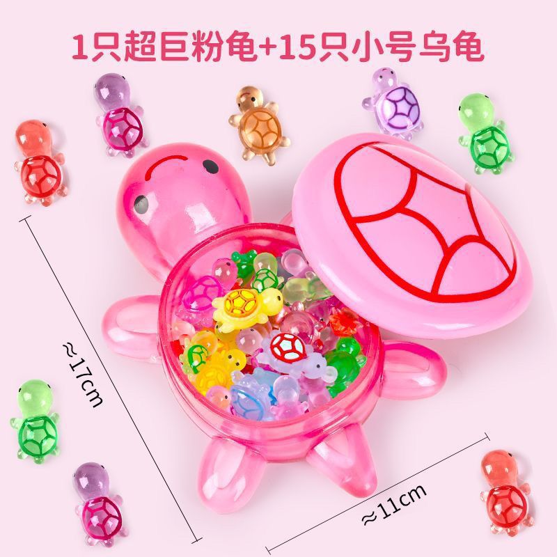 Tapa abierta 17cm Big Mac luminosa gran tortuga cara a cara caja de almacenamiento de juguete luminosa pequeña tortuga muñeca bolsa ciega