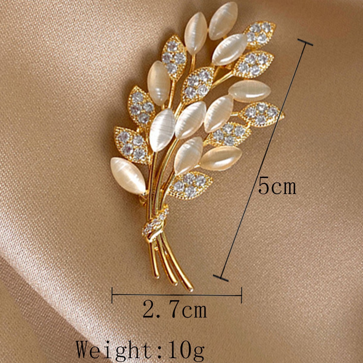 Joyería al por mayor Opal trigo oreja broche de alto grado diseño femenino Sentido de nicho de lujo Red rojo anti-brillo broche PIN image 5