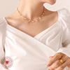 Organic fashionable universal necklace from pearl, sophisticated pendant, choker, accessory, french style, wholesale