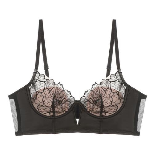 European and American palace French hollow sexy pure lust vest long fishbone bra thin underwear set factory wholesale