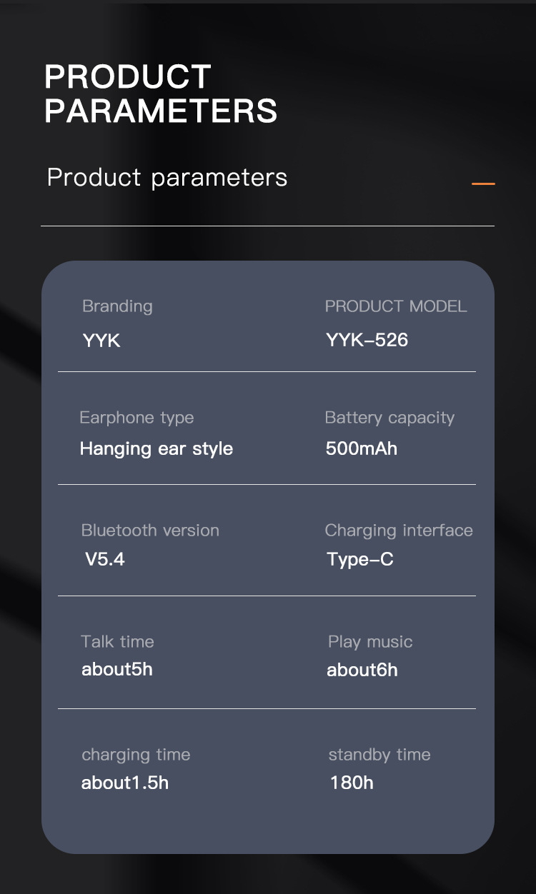 Wireless Bluetooth Hook-on Earphone Business Style With Case_voghion.com