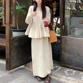 时尚休闲套装;连衣裙;女式针织衫