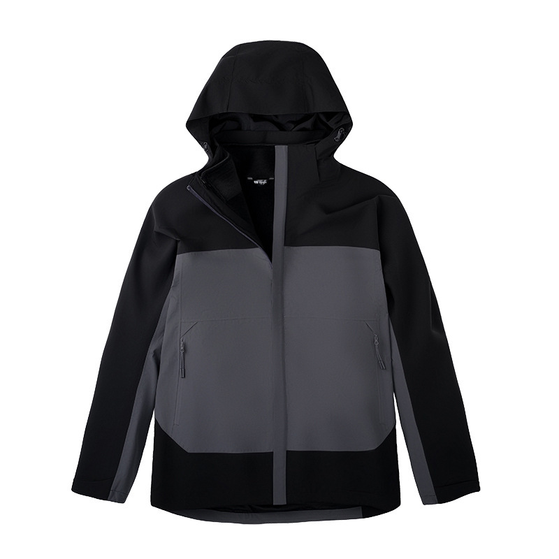 无氟拼色连帽冲锋衣外套女防风银狐绒内胆25秋冬运动户外登山服男|undefined