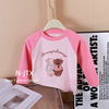 Demi-season long-sleeve, T-shirt, children's top, children's clothing, wholesale, round collar