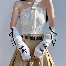 I 84523 Bow Ballet Fingerless Arm Warmer ������¶ָ�ֱ���