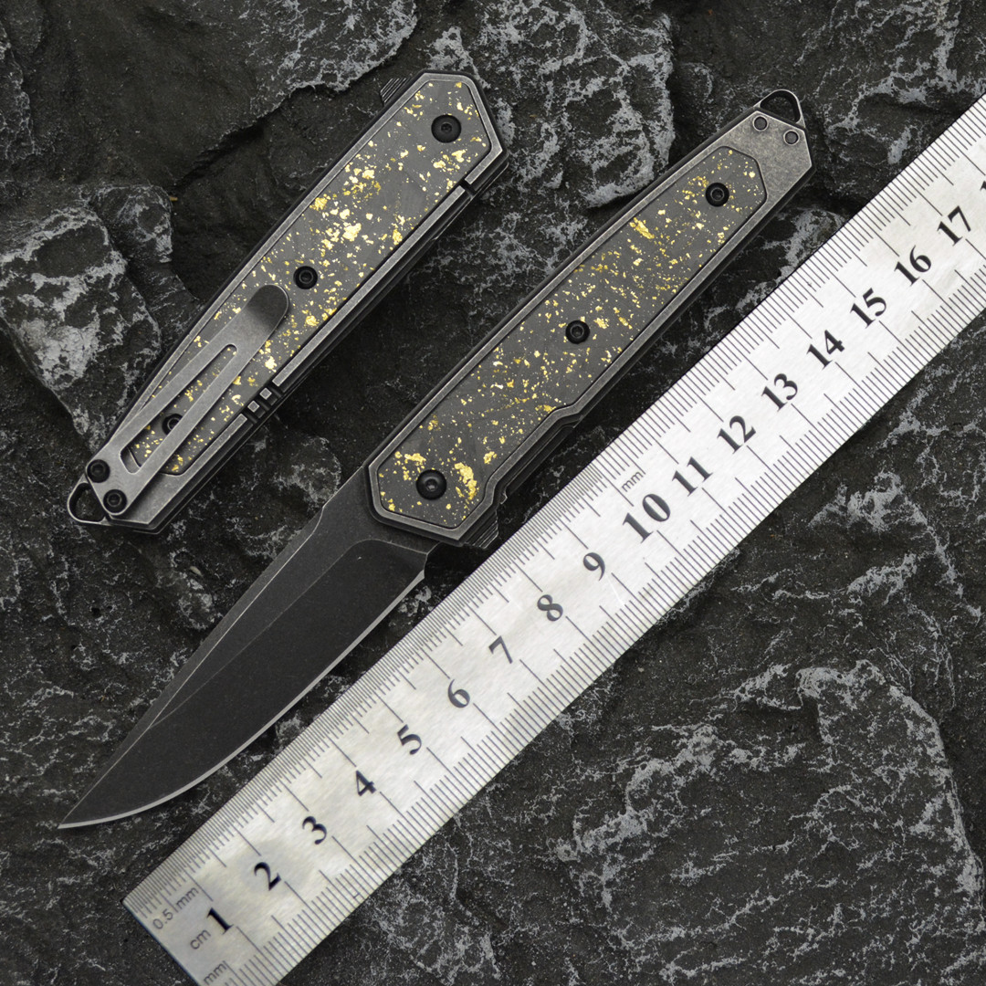 跨境哥河7091折刀D2钢高硬度锋利折叠刀户外刀具露营工具防身小刀