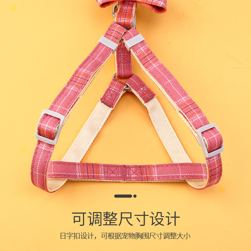 Cuerda de tracción para mascotas, correa para el pecho para mascotas, lazo a cuadros pequeño, lazo para gatos, lazo para perros pequeños y medianos, cadena para perros