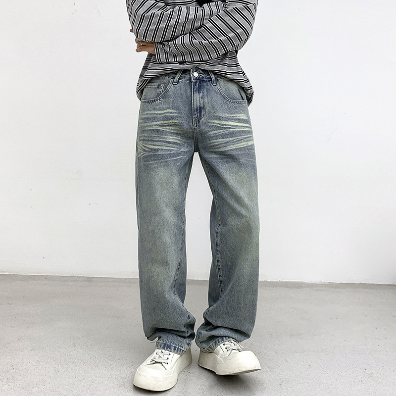 Washed Stretch Cotton! Very Skin-Friendly! High-End Export Men's Clothing Factory Surplus Fashion Casual Brushed Jeans