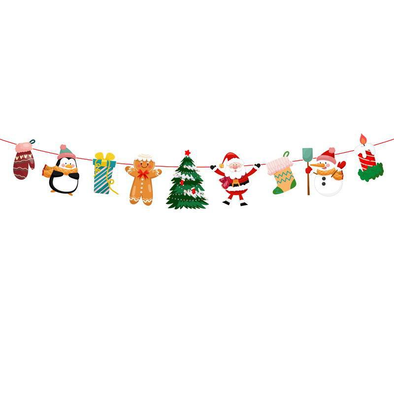 2022 Christmas flag decoration supplies colorful flags pennants hanging flags Christmas party shopping mall scene layout wholesale