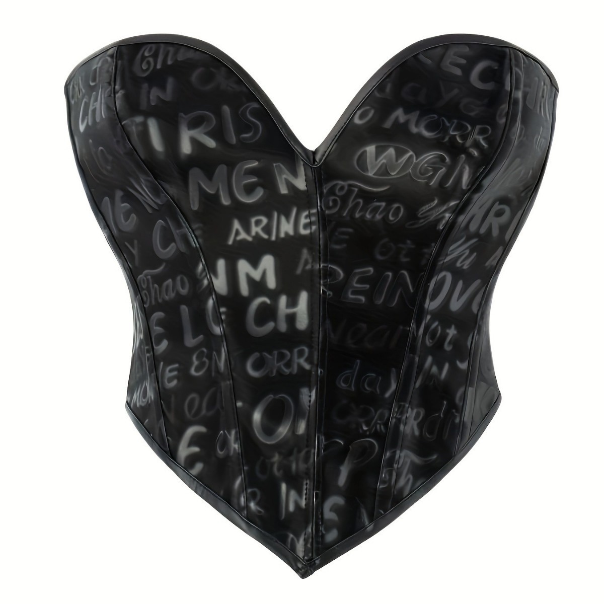 Impresión de letras negras sin correa de hombro, soporte de pecho, cintura de cintura, ropa de hueso de pescado, suministro transfronterizo