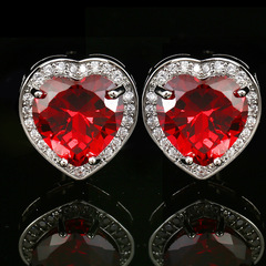 Eros Heart Crystal Zirconia Cufflinks for Men - Cross-Border Hot Selling, Personality Shirts for Couples