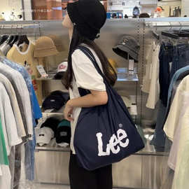 新款小众字母印花单肩包大容量韩版百搭时尚女帆布包潮购物袋学生