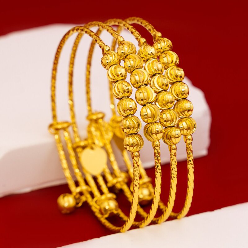 Cross-Border Middle Eastern Popular Adjustable Size Simple Versatile Round Bead Bracelet Dubai European and American Women's Bridal Wedding Jewelry
