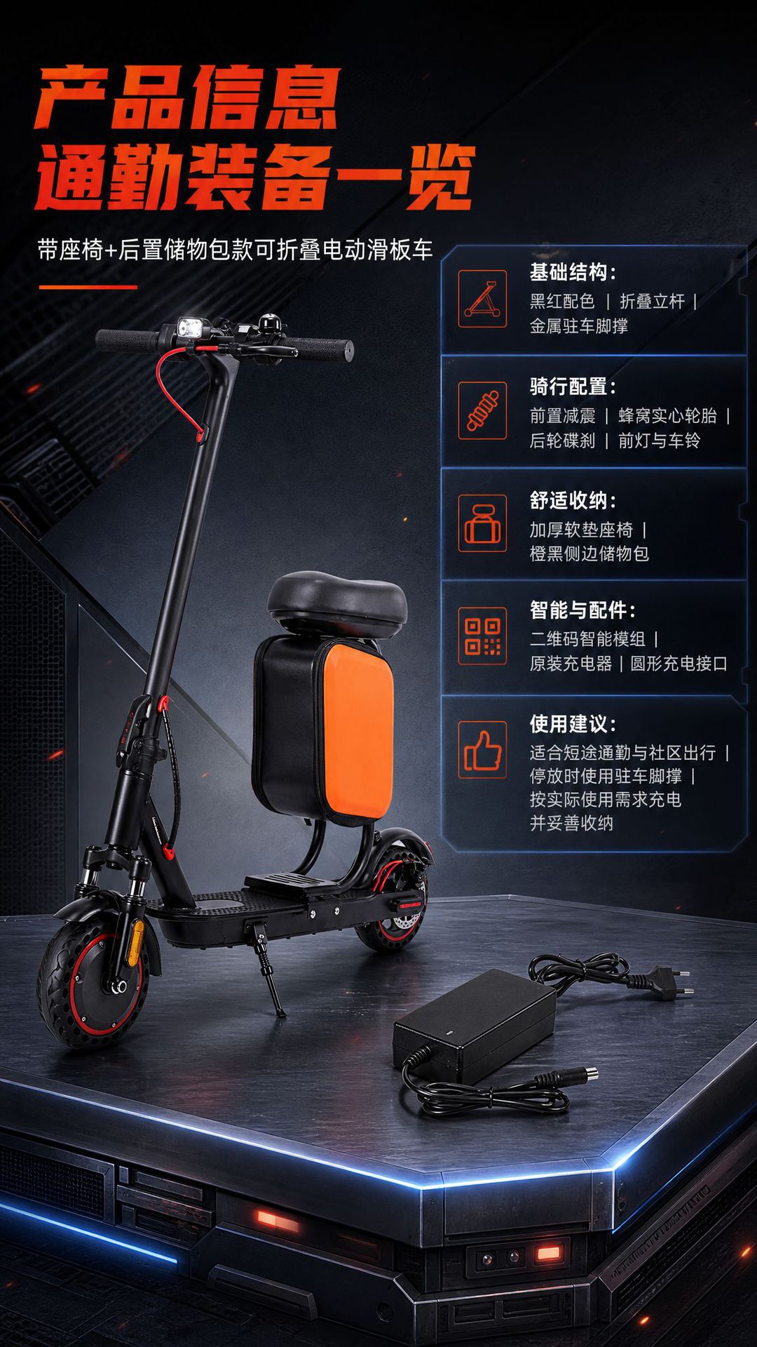 Cross-border electric scooter for urban commuting, student and adult scooter, outdoor riding folding scooter