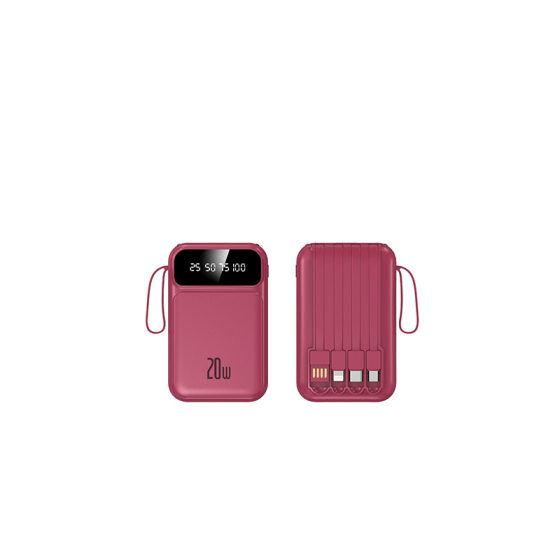 Gift custom wholesale charging treasure large capacity 20000 mA with cable mobile power fast charging compact portable