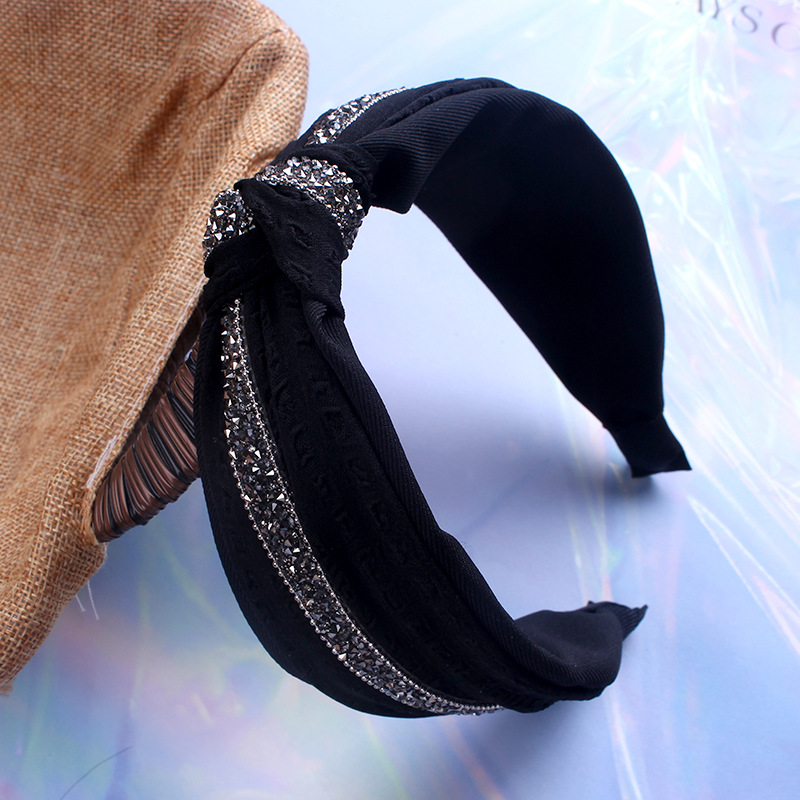 Randigt pannband, minimalistiskt hårtillbehör för flickor, ny high-end, klassisk och mångsidig, bredbrättad pannband för utomhusbruk_voghion.com