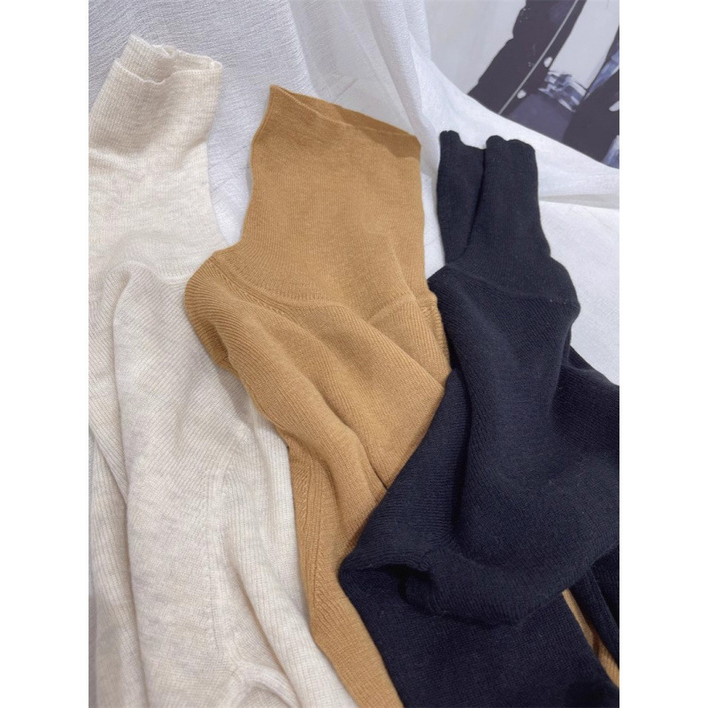 Turtleneck thickening versatile bottoming shirt! Winter Spun Wool Fit Wear Women's High Neck Long Sleeve Slim Knit Sweater