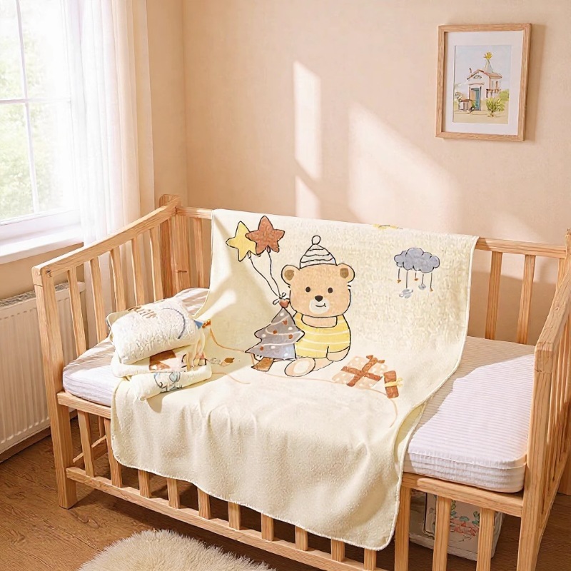 Customized Baby Blanket Mother and Baby Category a Super Soft Absorbent Coral Velvet Small Blanket Kindergarten Nap Blanket Baby Bath Towel