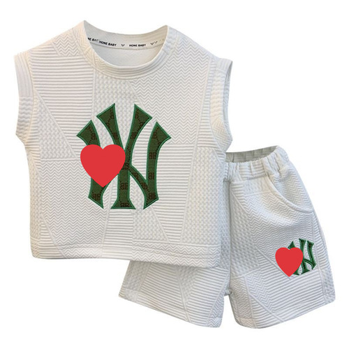 Summer Vlogger Kids' Tank Top Set 2024 Korean Version New Arrival Baby Thin Clothing Children's Stylish Two-Piece Set