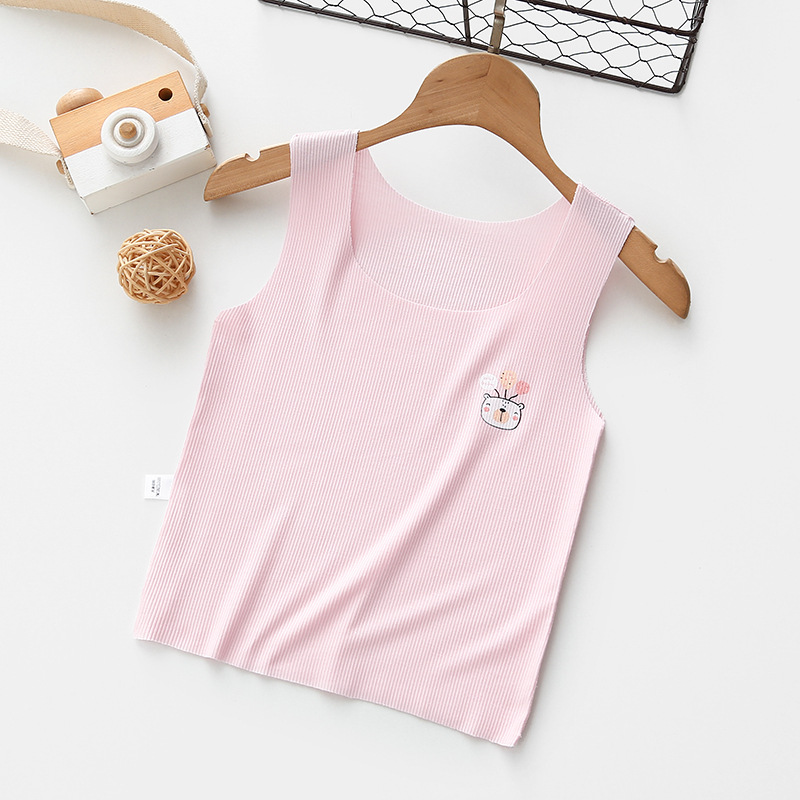 Camiseta sin mangas de verano, pijama infantil de seda cupro, ropa para niños, sin mangas, se puede usar en exteriores.