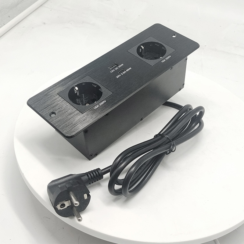 Embedded European power socket with 65WTypeC fast charging office hotel commonly used embedded desktop socket