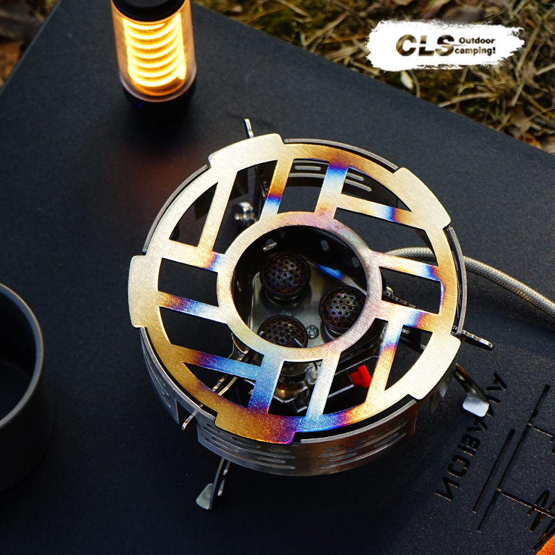 Cls Cassette Stove Windproof Cover Outdoor Portable Camping Style Equipment Camping Style Stove Heat Collecting Windshield Stove Windproof Ring