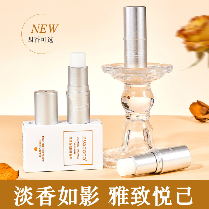Lessxcoco Romantic Solid Perfume Balm, Fresh and Light Scent, Portable Solid Body Balm/Perfume Stick