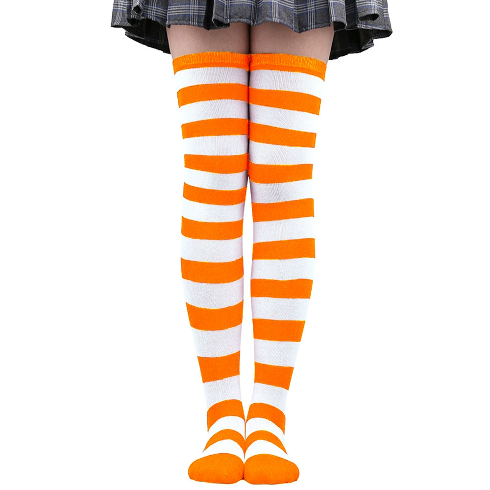 Knee-high Socks Japanese Style, Striped Cosplay & Halloween, Tube 50 cm, Polyester