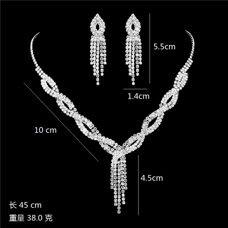 Marca Nueva joyería traje de plata embalaje independiente las mujeres fotografía accesorios collar pendientes traje vestido boda