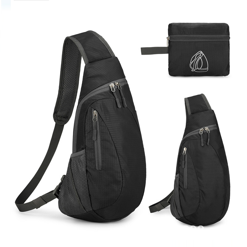 Bolso cruzado del pecho de los hombres plegables del estilo coreano bolso de Crossbody del hombro de las mujeres Bolso de los deportes de los hombres bolso de hombro al aire libre LOGOTIPO impreso